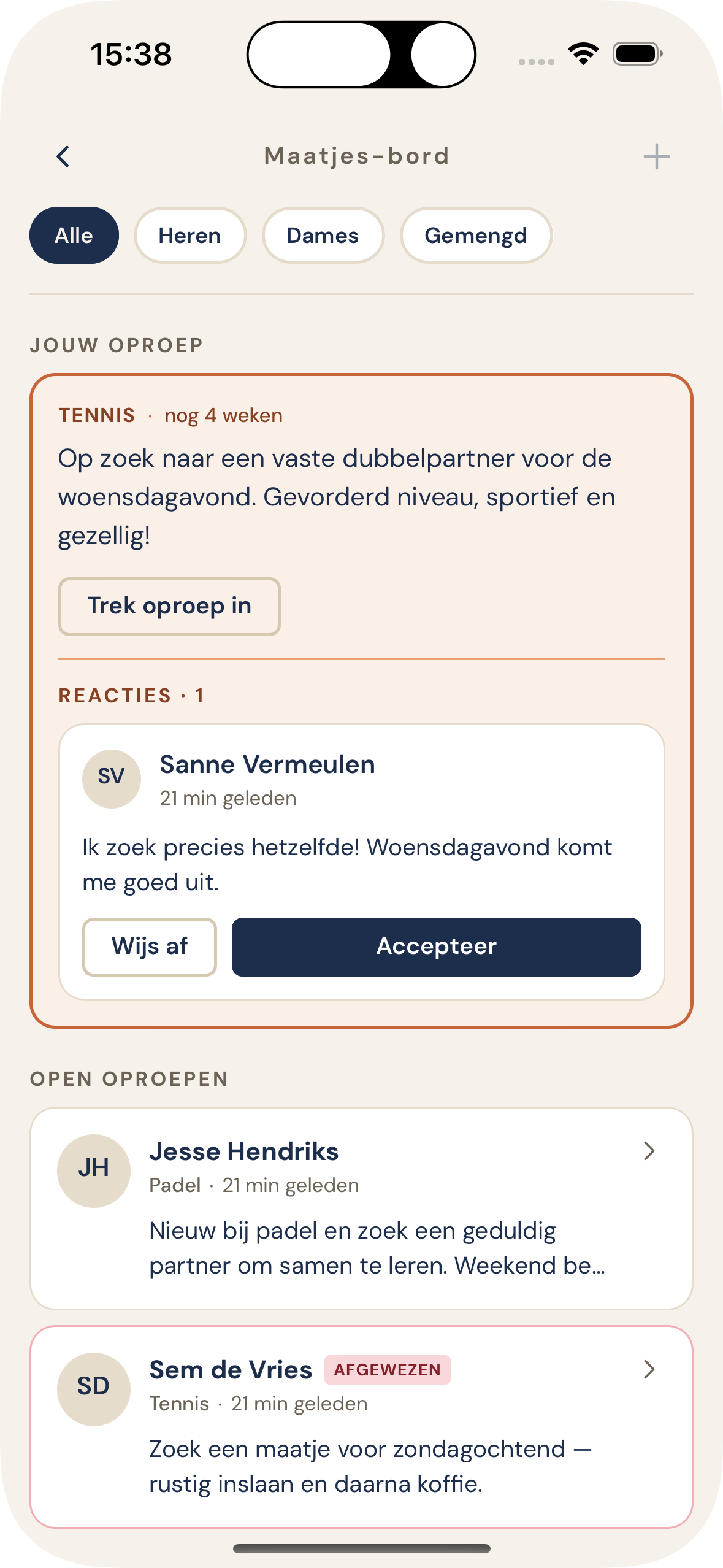 Net Duel maatjes-bord