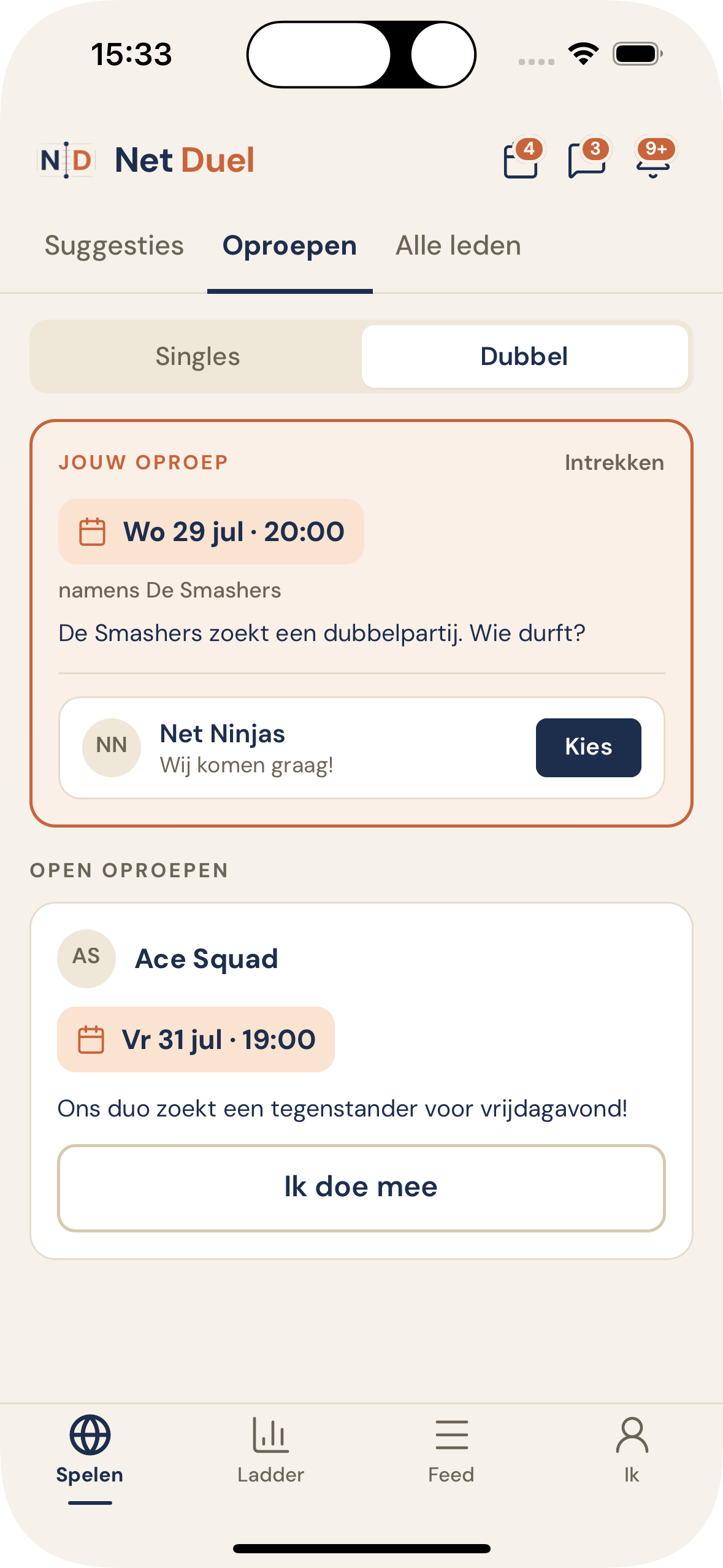 Net Duel duo-oproep